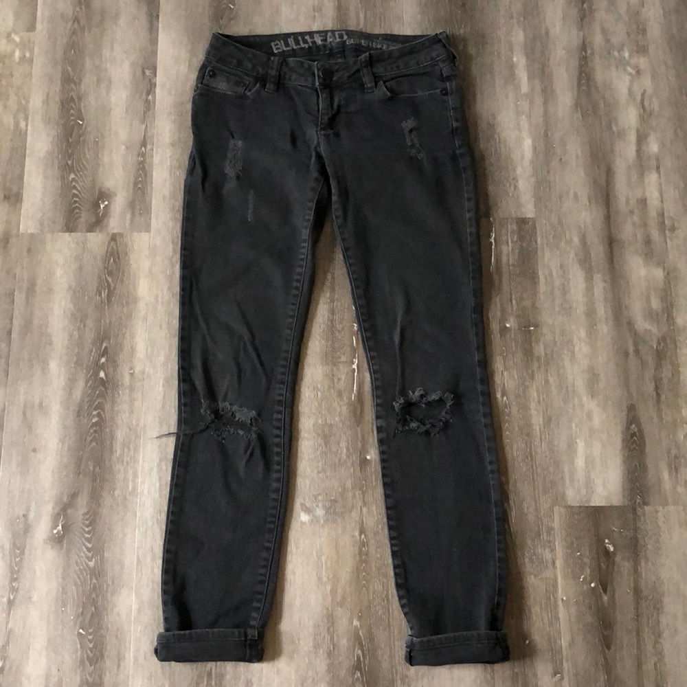 Low-Rise Black Skinny Jeans